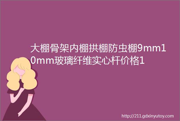 大棚骨架内棚拱棚防虫棚9mm10mm玻璃纤维实心杆价格1